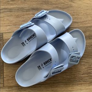Birkenstock Arizona Eva slides.
